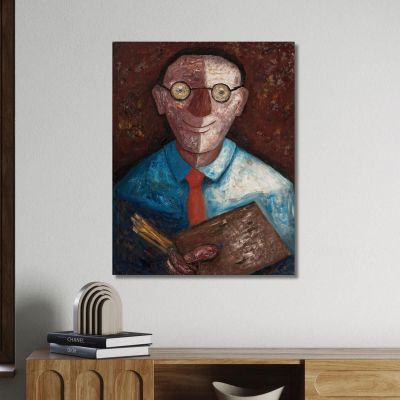 Portrait Of A Man With A Palette – Jacques Gotkowski Tadeusz Makowski tmk143 canvas print 