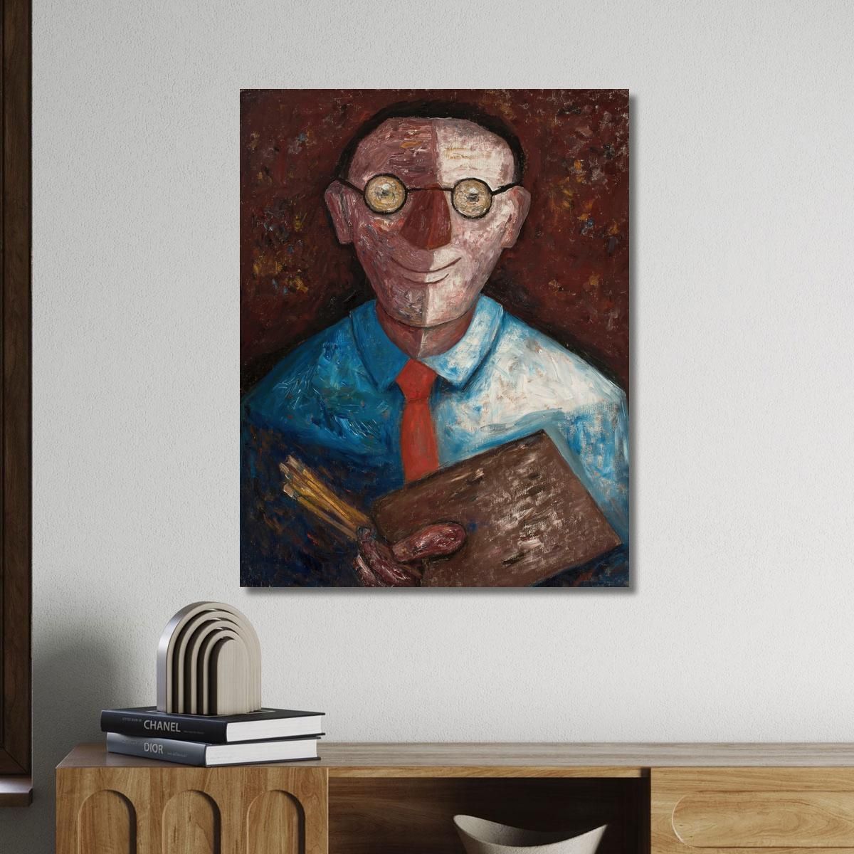 Portrait Of A Man With A Palette – Jacques Gotkowski Tadeusz Makowski tmk143 canvas print 