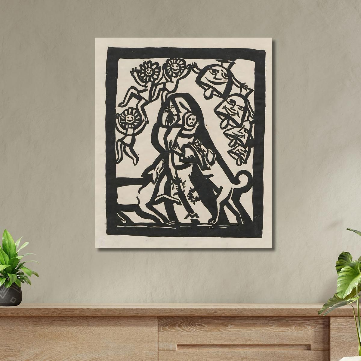 Poverty Assailed By Dogs Tadeusz Makowski tmk150 canvas print 