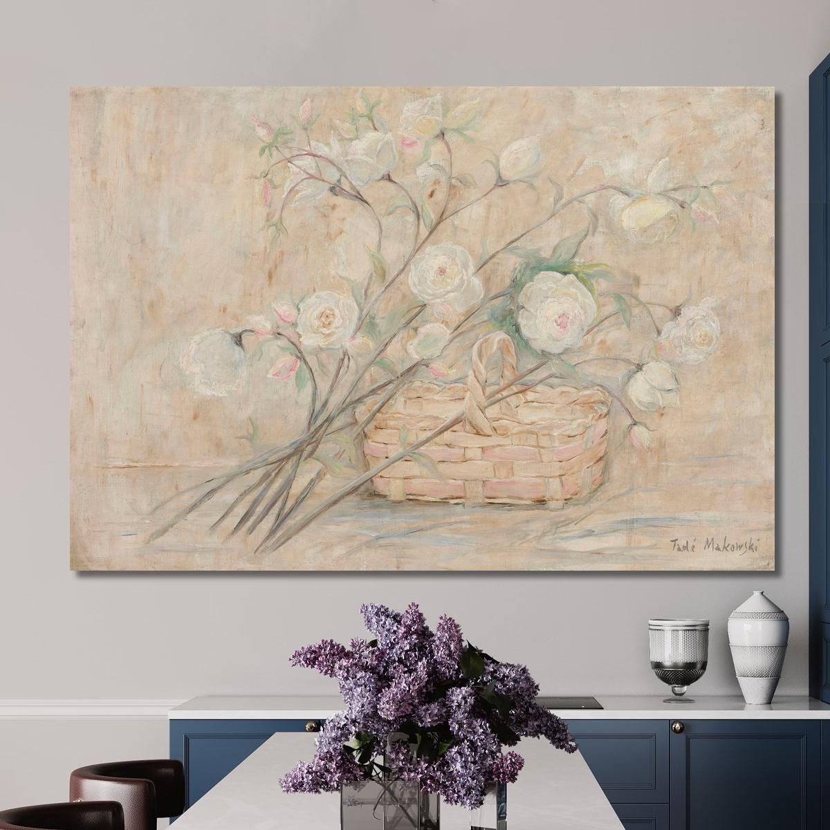 Rose With A Basket Tadeusz Makowski tmk161 canvas print 