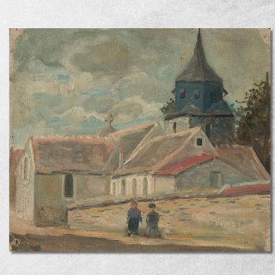 Small Village Church Breuilpont Tadeusz Makowski tmk177 canvas print 