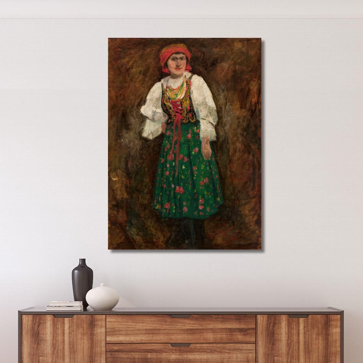 Woman In A Krakow Folk Costume Tadeusz Makowski tmk201 canvas print 