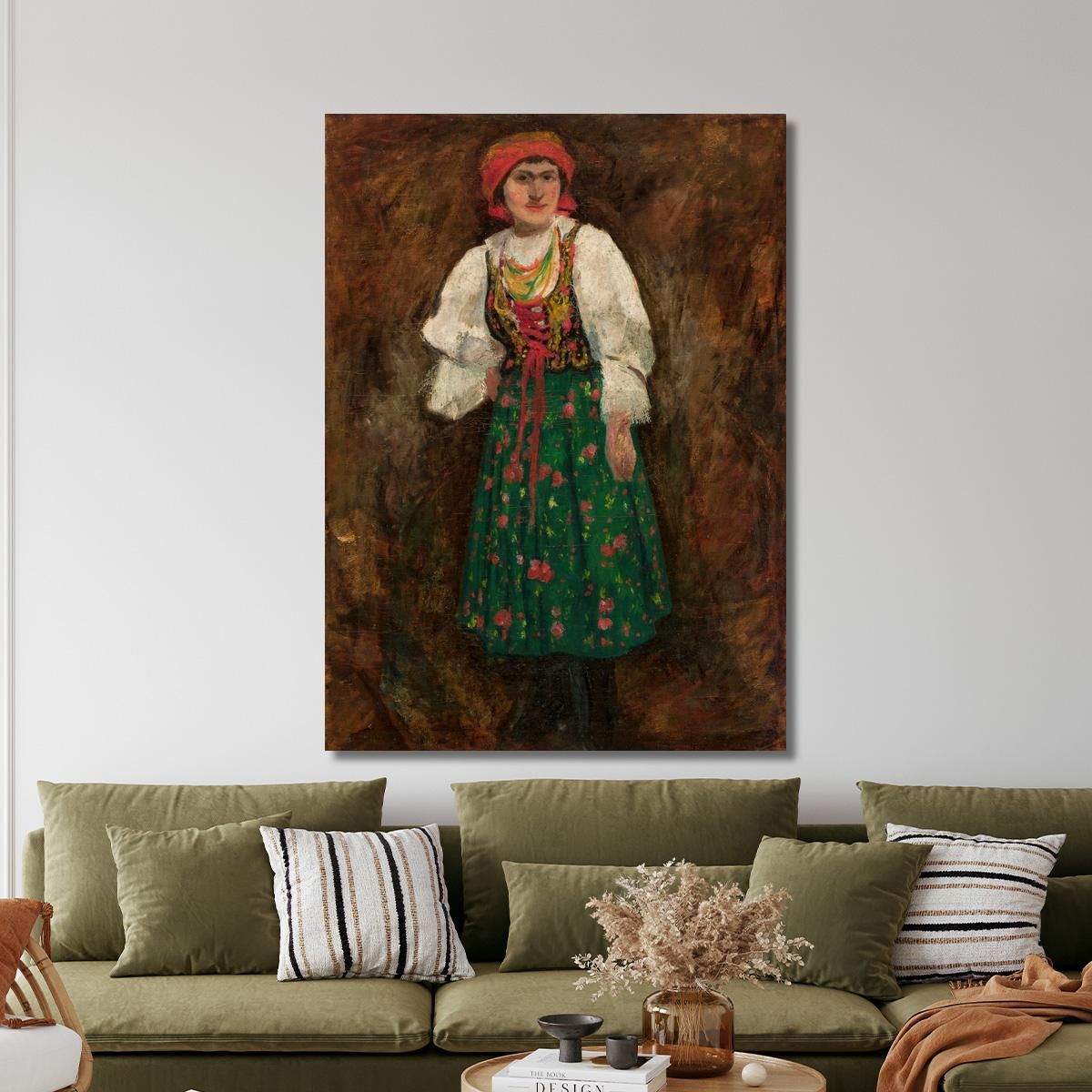 Woman In A Krakow Folk Costume Tadeusz Makowski tmk201 canvas print 