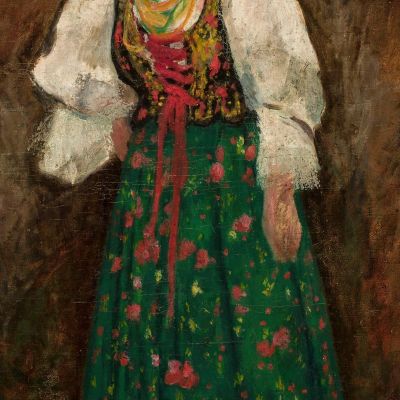 Woman In A Krakow Folk Costume Tadeusz Makowski tmk201 canvas print