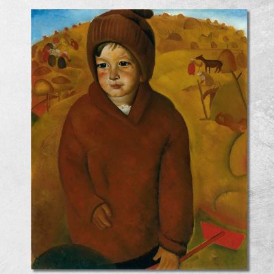 Boy At Harvest Time Boris Grigoriev bgr1 canvas print 