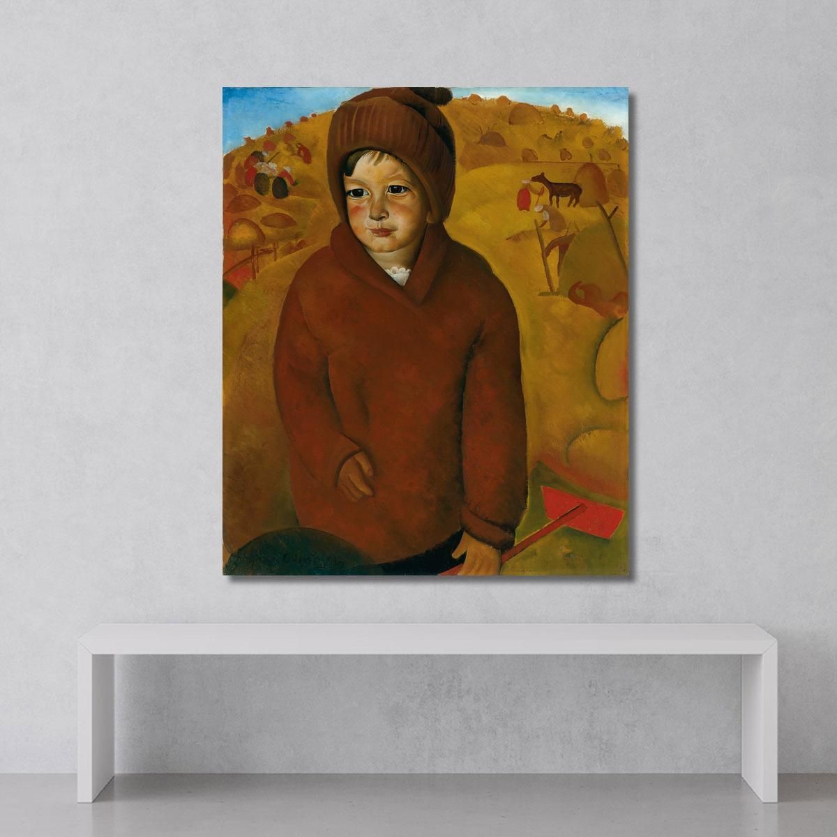 Boy At Harvest Time Boris Grigoriev bgr1 canvas print 