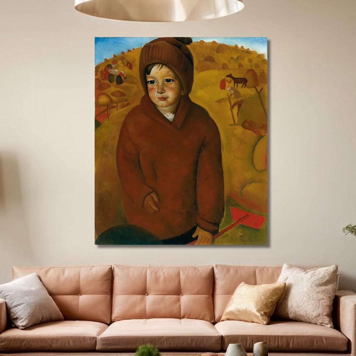 Boy At Harvest Time Boris Grigoriev bgr1 canvas print 