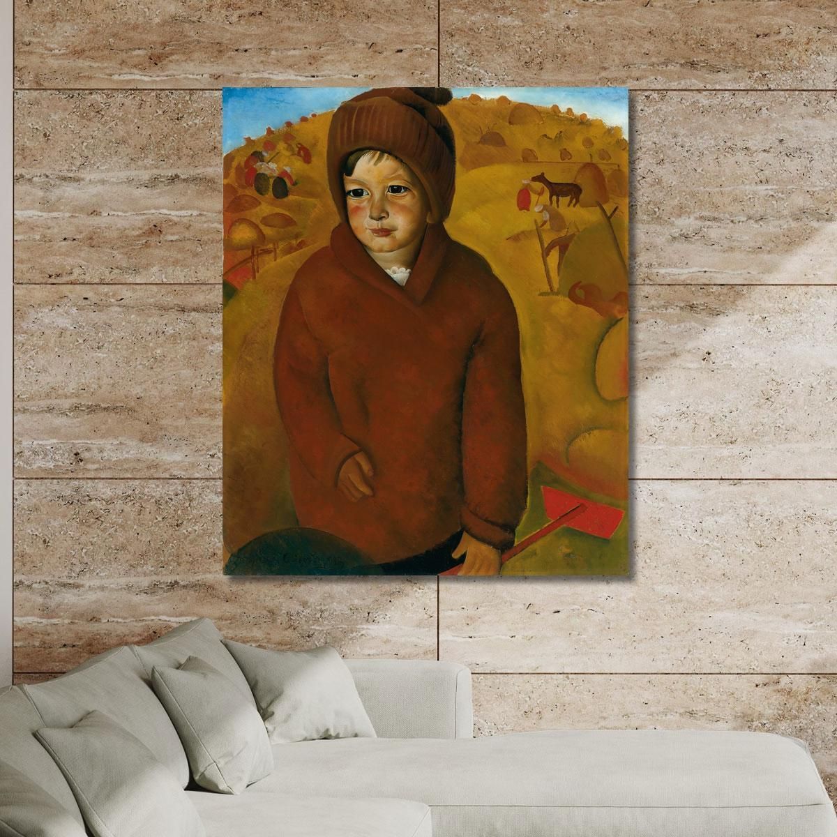 Boy At Harvest Time Boris Grigoriev bgr1 canvas print 