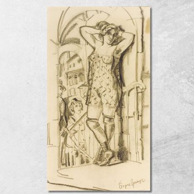 Prostitute In Doorway Boris Grigoriev bgr12 canvas print