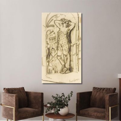 Prostitute In Doorway Boris Grigoriev, bgr12 canvas print