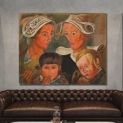 Two Mothers Boris Grigoriev, bgr24 canvas print