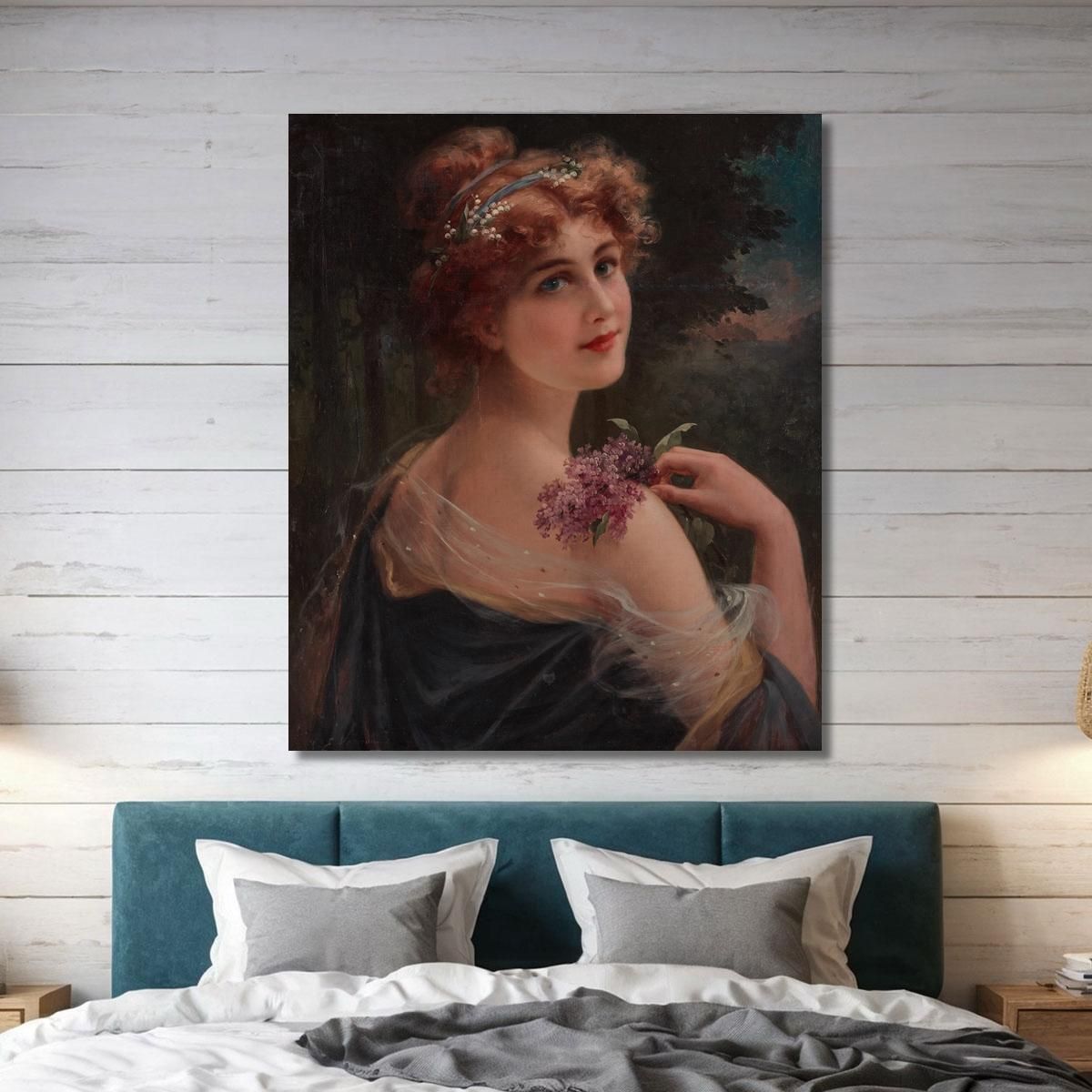 Young Woman With A Sprig Of Lilac Emile Vernon evr16 canvas print 