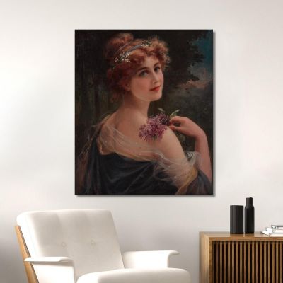 Young Woman With A Sprig Of Lilac Emile Vernon evr16 canvas print 