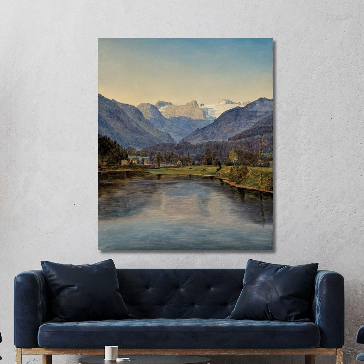 View Of Lake Altaussee And The Dachstein Ferdinand Georg Waldmüller fgw8 canvas print 