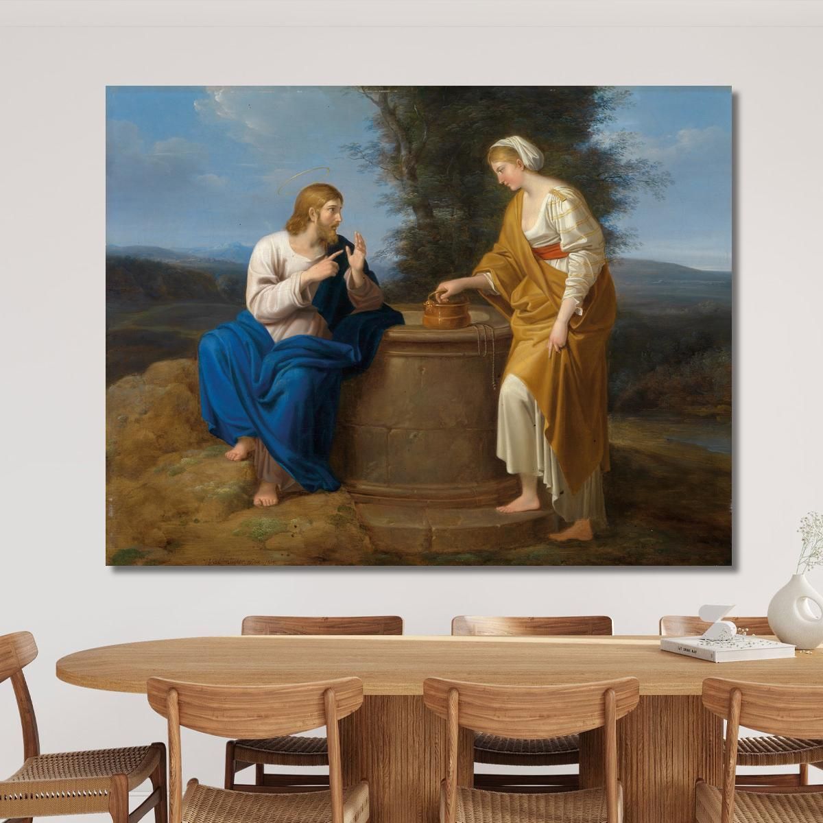 Christ And The Samaritan Woman Ferdinand Georg Waldmüller fgw19 canvas print 