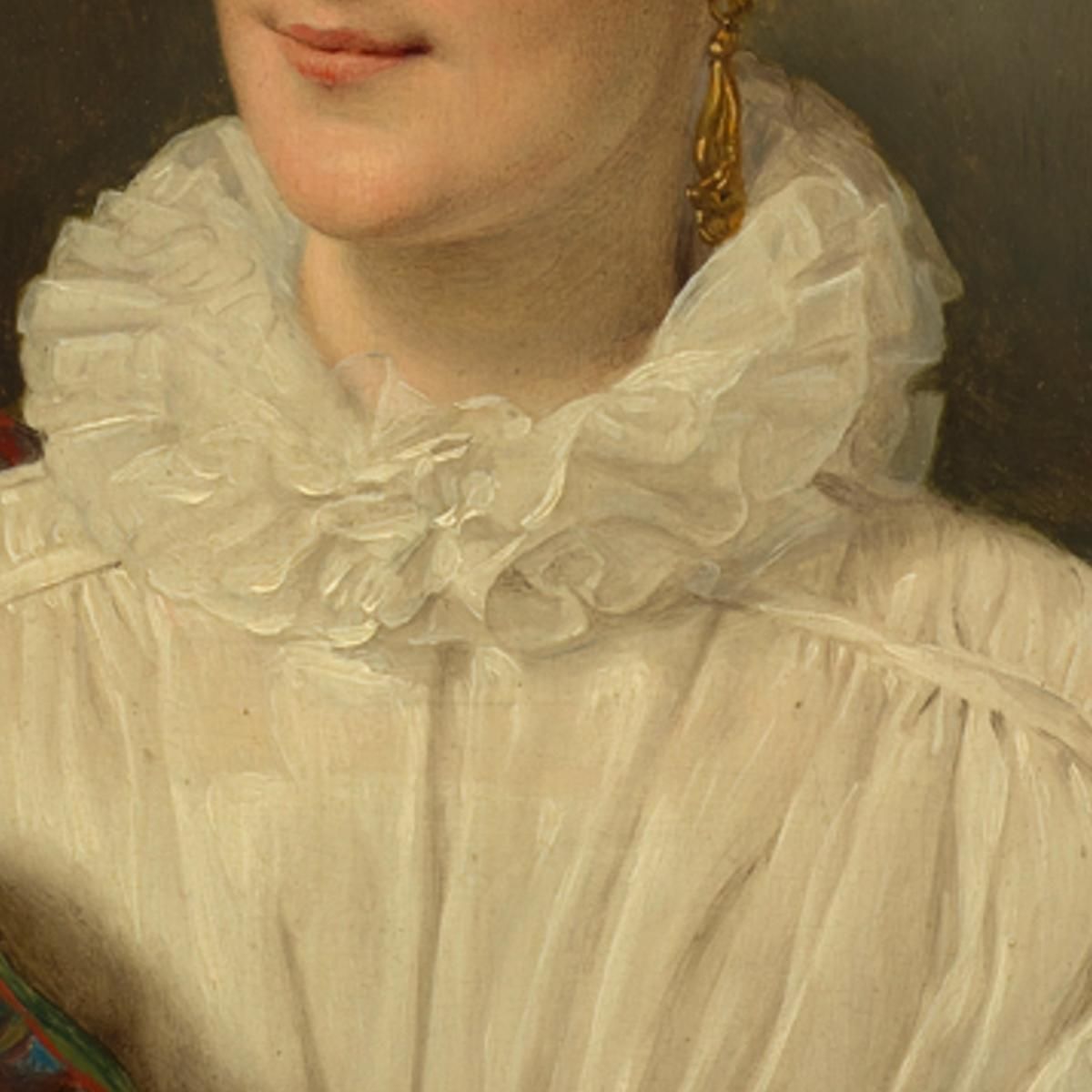 Lady In White Dress Ferdinand Georg Waldmüller fgw24 canvas print