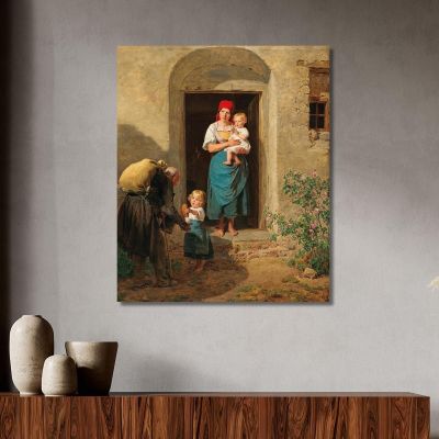 The Good-Natured Child: The Beggar Ferdinand Georg Waldmüller fgw25 canvas print 