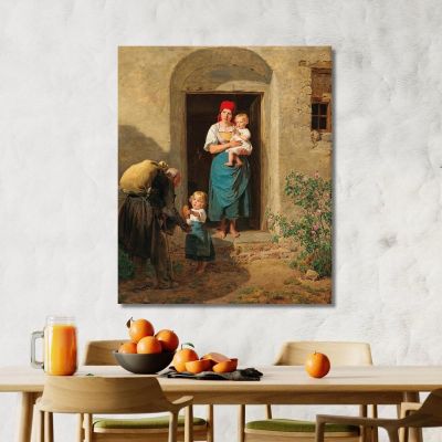 The Good-Natured Child: The Beggar Ferdinand Georg Waldmüller fgw25 canvas print 