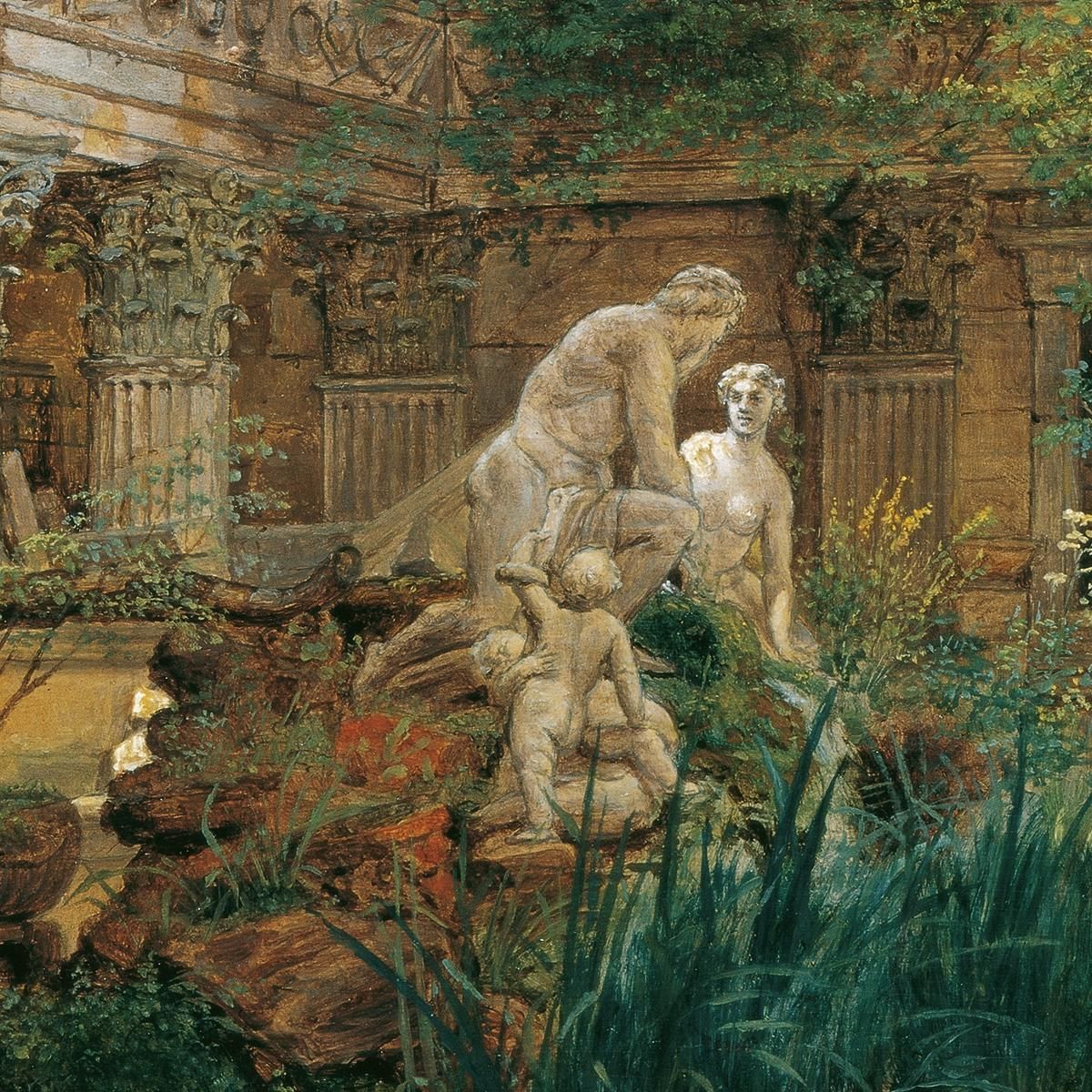 The Roman Ruin In Schönbrunn Ferdinand Georg Waldmüller fgw45 canvas print