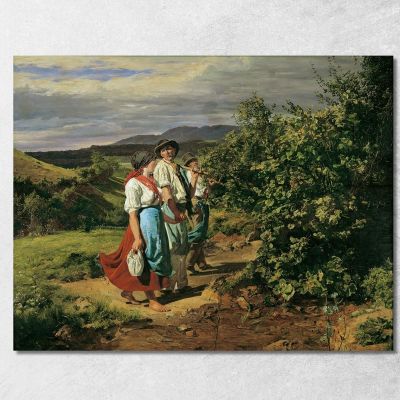 Return From Work: The Lovers At The Crossroads Ferdinand Georg Waldmüller fgw64 canvas print 