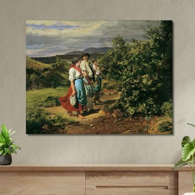 Return From Work: The Lovers At The Crossroads Ferdinand Georg Waldmüller fgw64 canvas print 