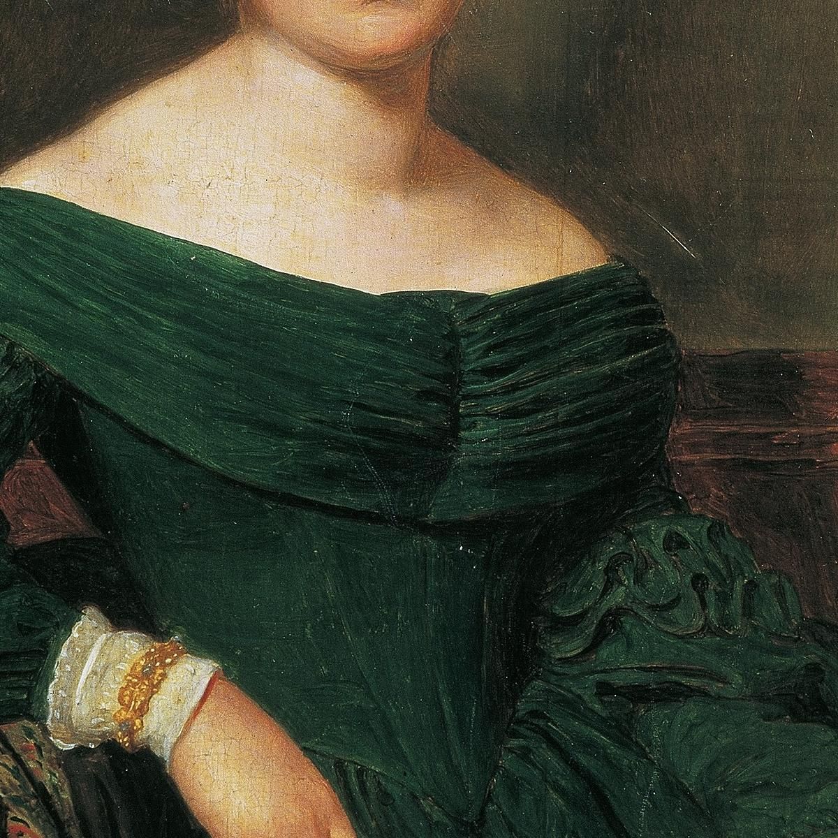 Lady In Vermilion Dress Ferdinand Georg Waldmüller fgw77 canvas print