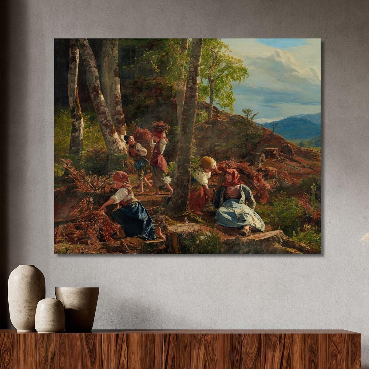 Gathering Firewood In The Vienna Woods Ferdinand Georg Waldmüller fgw94 canvas print 