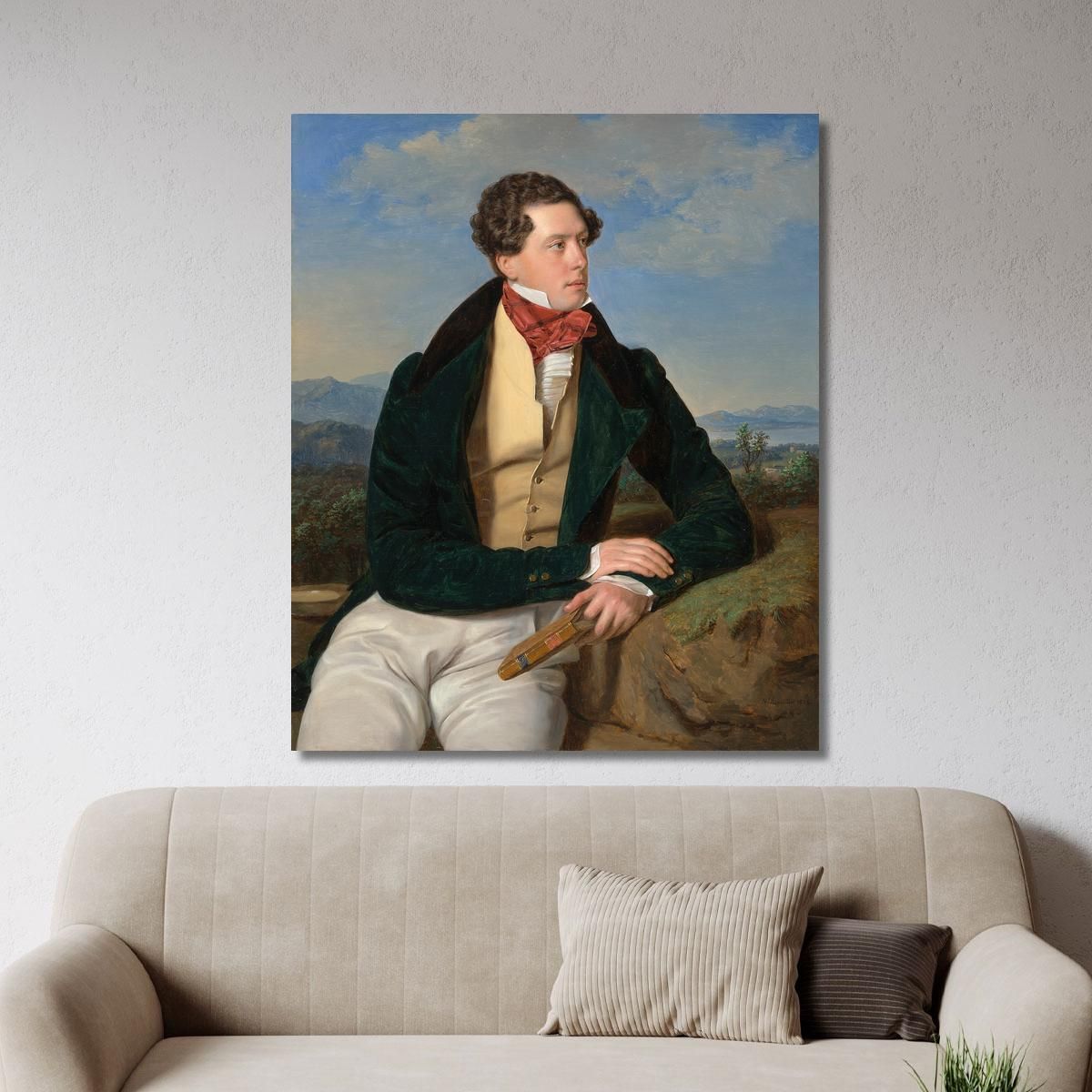 The Actor Maximilian Korn In A Landscape Ferdinand Georg Waldmüller fgw107 canvas print 