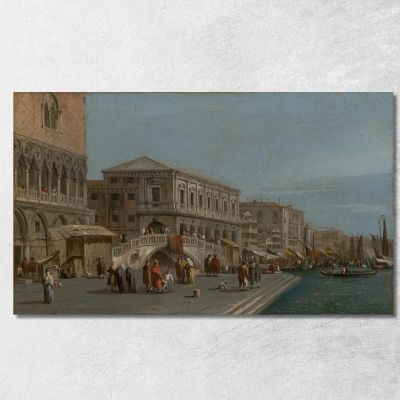 A View Of The Molo And The Riva Degli Schiavone In Venice Francesco Guardi fgr4 canvas print 