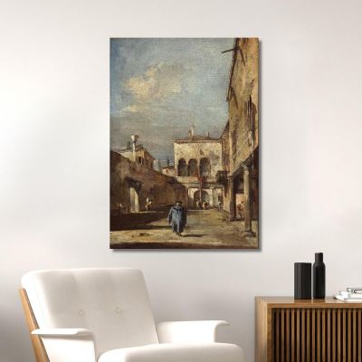 Architectural Fantasy With A Courtyard Francesco Guardi fgr7 canvas print 