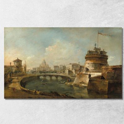 Fanciful View Of The Castel Sant’Angelo Rome Francesco Guardi fgr11 canvas print 