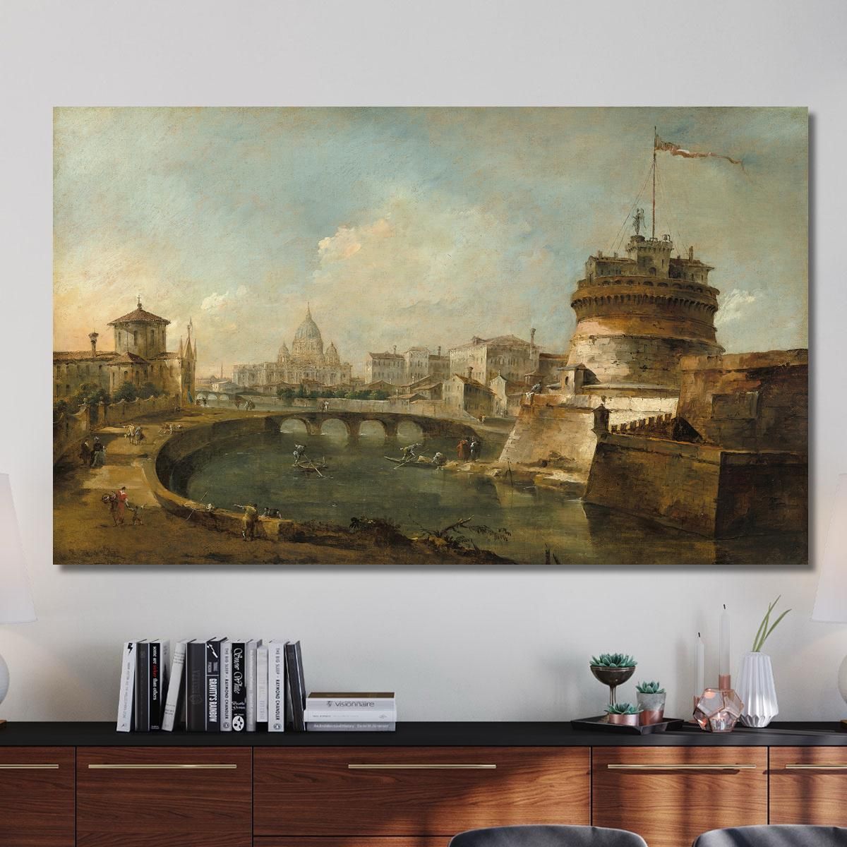 Fanciful View Of The Castel Sant’Angelo Rome Francesco Guardi fgr11 canvas print 