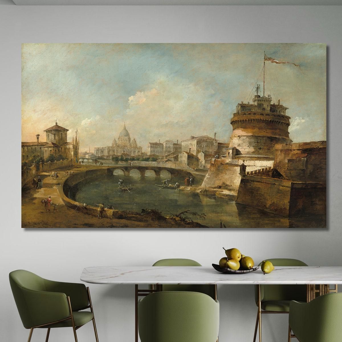 Fanciful View Of The Castel Sant’Angelo Rome Francesco Guardi fgr11 canvas print 