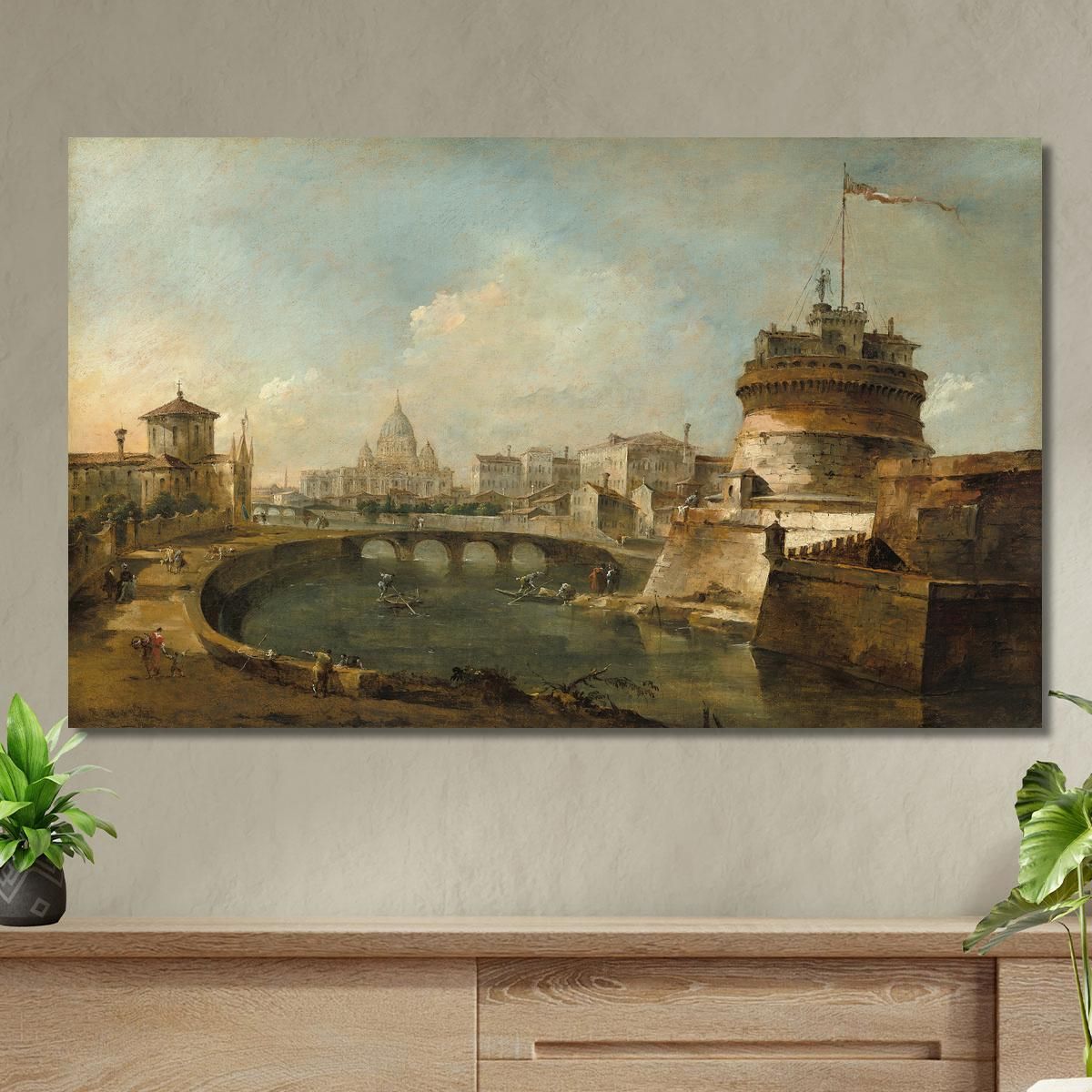 Fanciful View Of The Castel Sant’Angelo Rome Francesco Guardi fgr11 canvas print 