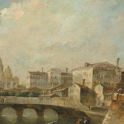 Fanciful View Of The Castel Sant’Angelo Rome Francesco Guardi fgr11 canvas print