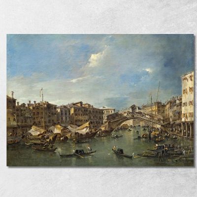 Grand Canal With The Rialto Bridge Venice Francesco Guardi fgr15 canvas print 
