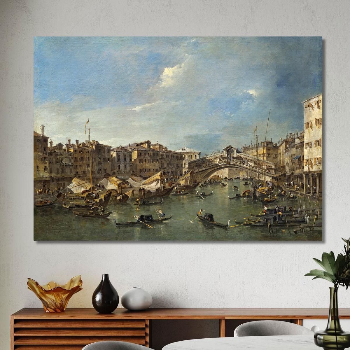 Grand Canal With The Rialto Bridge Venice Francesco Guardi fgr15 canvas print 