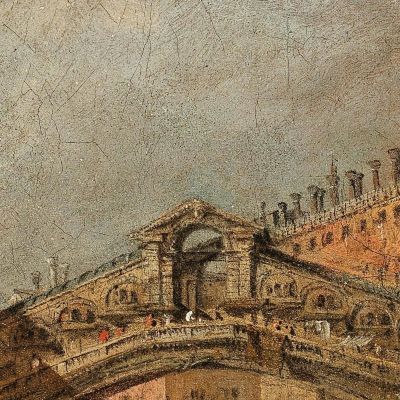 The Rialto Bridge And The Riva Del Vin Venice Francesco Guardi fgr34 canvas print