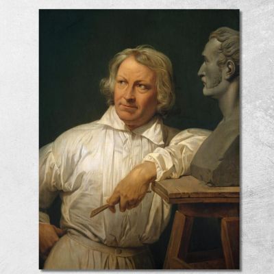 Bertel Thorvaldsen 1768 1844 With The Bust Of Horace Vernet Horace Vernet hvr8 canvas print 