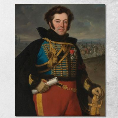 Portrait Of Colonel Auguste-Frederic-Bon-Amour Marquis De Talhouët Horace Vernet hvr28 canvas print 