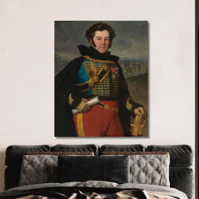 Portrait Of Colonel Auguste-Frederic-Bon-Amour Marquis De Talhouët Horace Vernet hvr28 canvas print 
