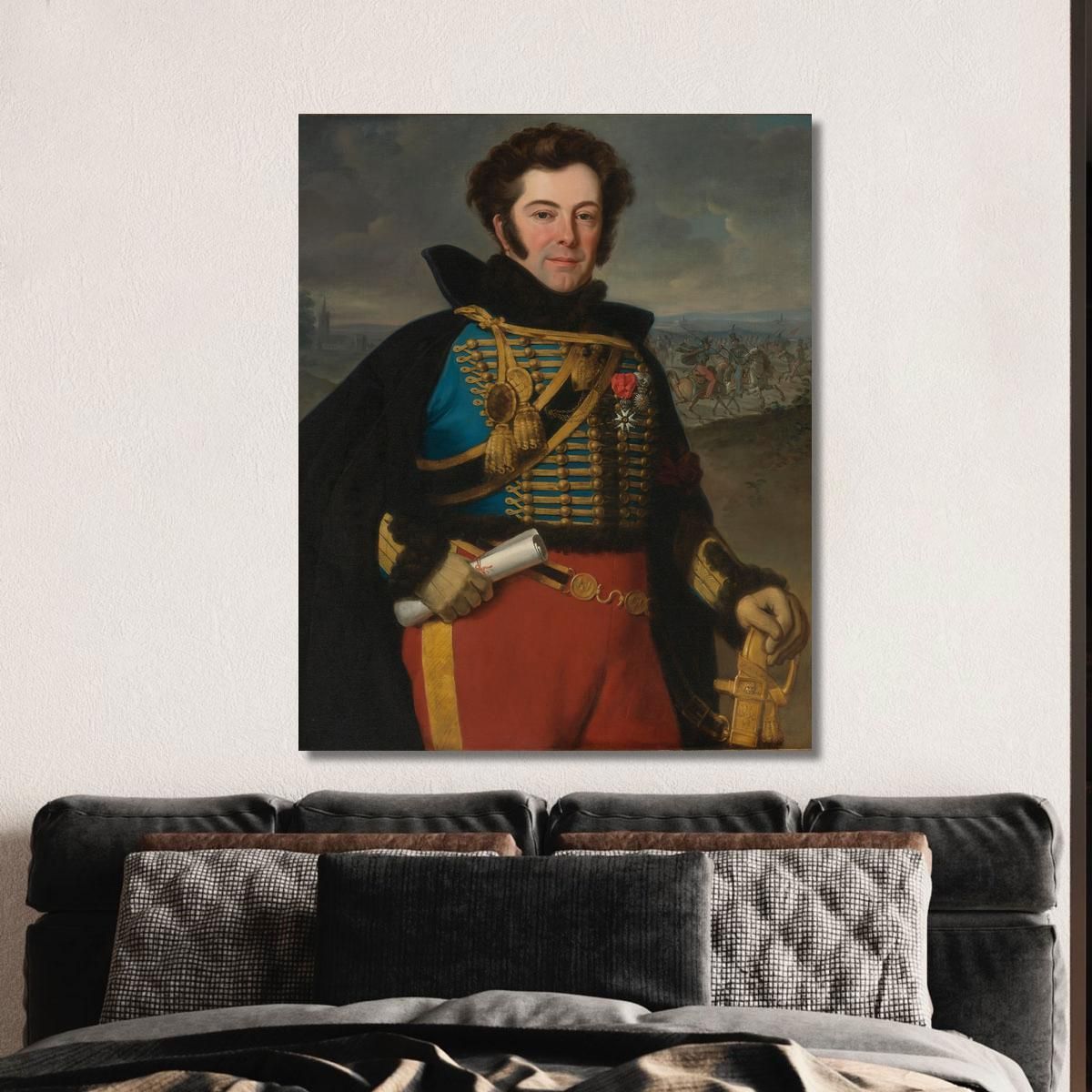 Portrait Of Colonel Auguste-Frederic-Bon-Amour Marquis De Talhouët Horace Vernet hvr28 canvas print 