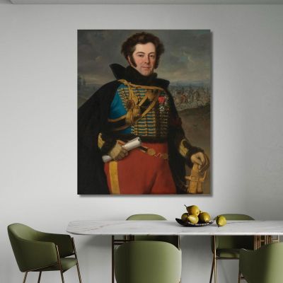 Portrait Of Colonel Auguste-Frederic-Bon-Amour Marquis De Talhouët Horace Vernet hvr28 canvas print 