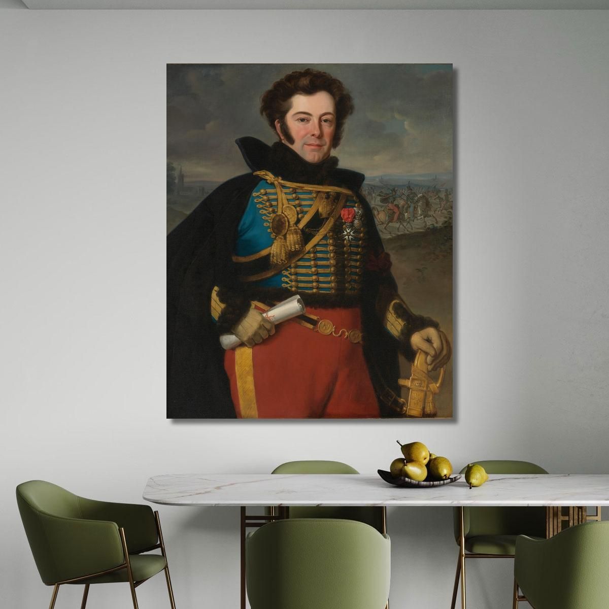 Portrait Of Colonel Auguste-Frederic-Bon-Amour Marquis De Talhouët Horace Vernet hvr28 canvas print 