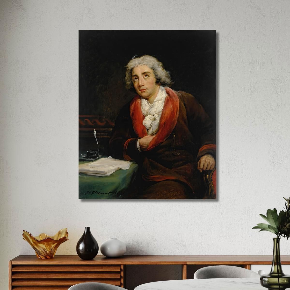 Portrait Of The Poet André Chénier 1762-1794 Horace Vernet hvr29 canvas print 