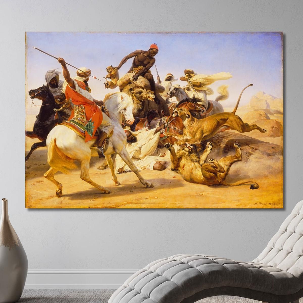 The Lion Hunt Horace Vernet hvr39 canvas print 