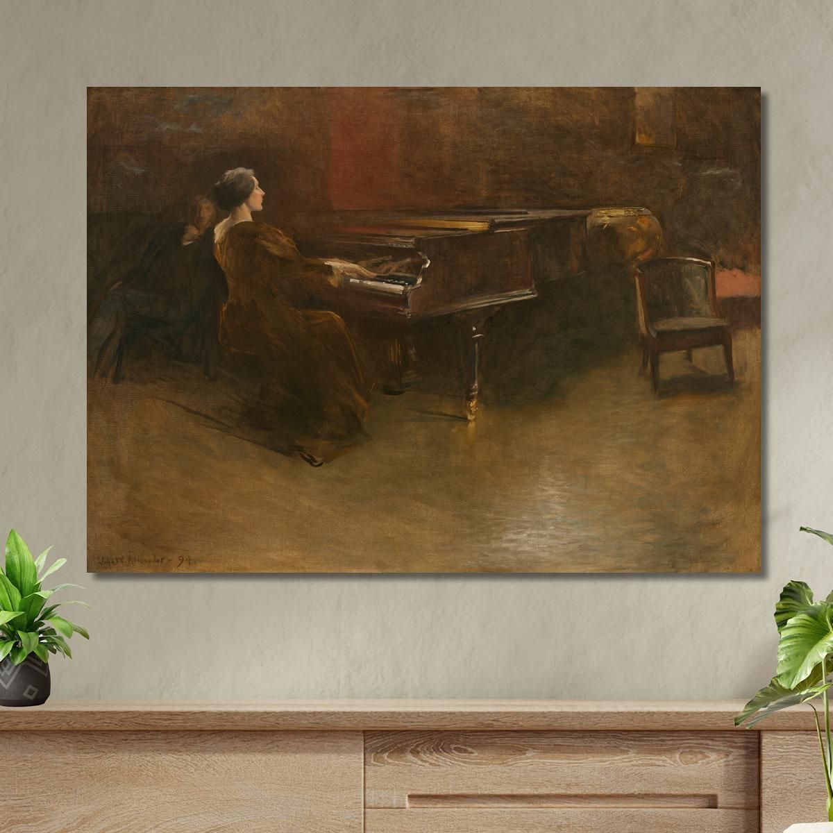 Le Piano John White Alexander jwa10 canvas print 