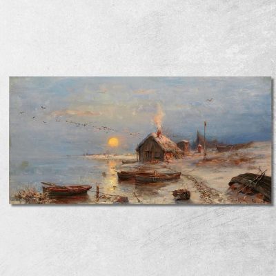 A Fishing Village On The Baltic Coast Julius Sergius Klever jsk1 canvas print 