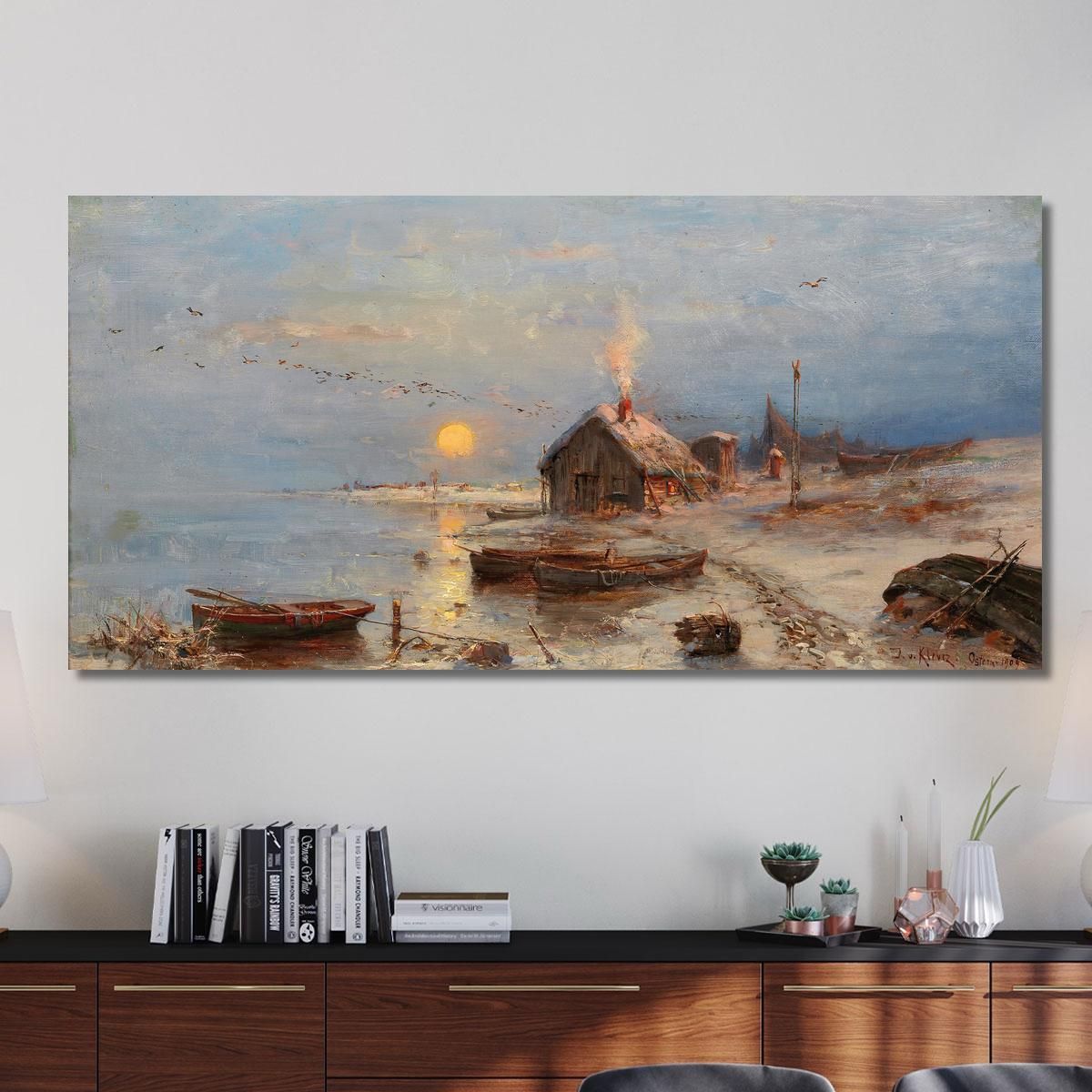 A Fishing Village On The Baltic Coast Julius Sergius Klever jsk1 canvas print 