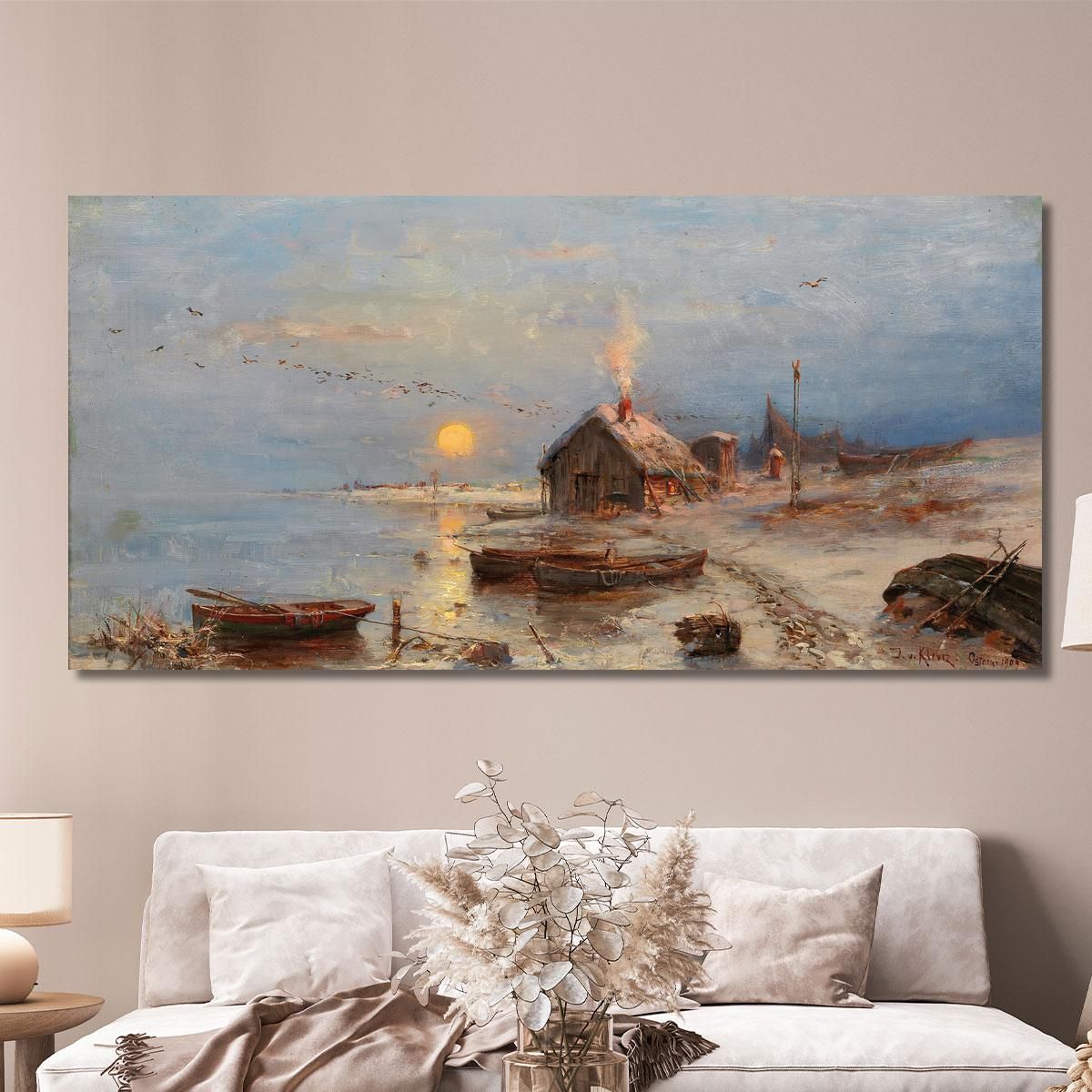 A Fishing Village On The Baltic Coast Julius Sergius Klever jsk1 canvas print 
